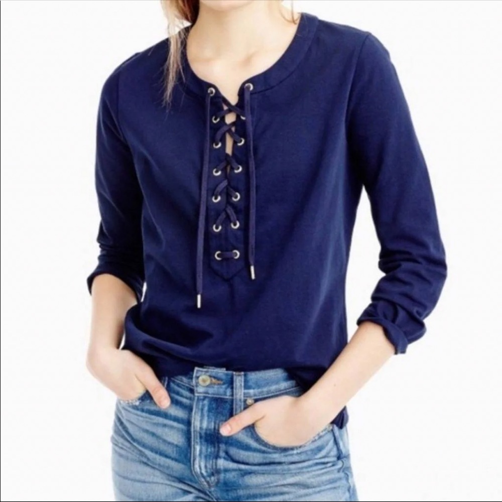 J. Crew Lace Up Top